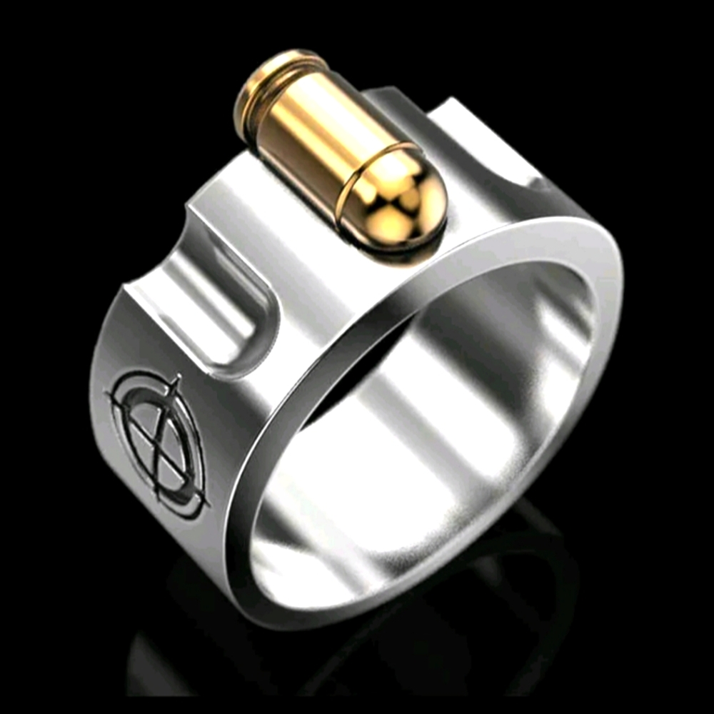 Men's silver Revolver ring